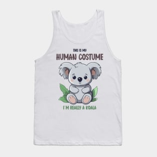 Cute Koala Halloween T-Shirt | This is My Human Costume Tee | Funny Wildlife Lovers Season Outfit | Adorable Gift Idea Tank Top